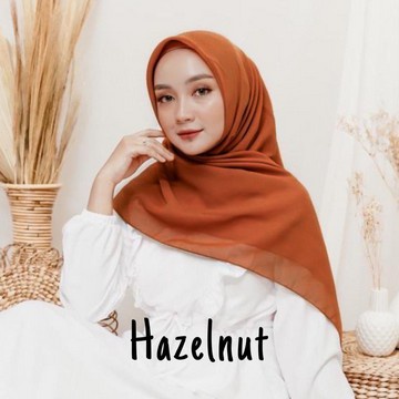 Bella Square Hijab Segiempat | Kerudung Laudya Pollycotton PART 2-Hazelnut
