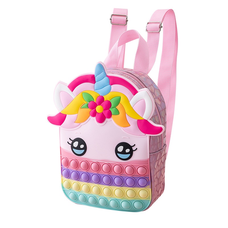 Tas Ransel Pop It Unicorn Makaron Rainbow Anak Penghilang Stress  Tas Sekolah Kapasitas Besar Pop It Ransel tas Sekolah Anak ransel siswa