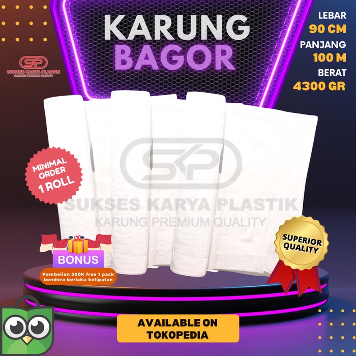 

Ginger- KARUNG BAGOR POLOS PLASTIK 1 ROLL 90 CM X 100 M KUALITAS SUPERIOR