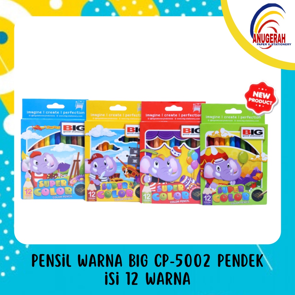 

PENSIL WARNA BIG CP-5002 Pendek Isi 12 Warna (PCS)