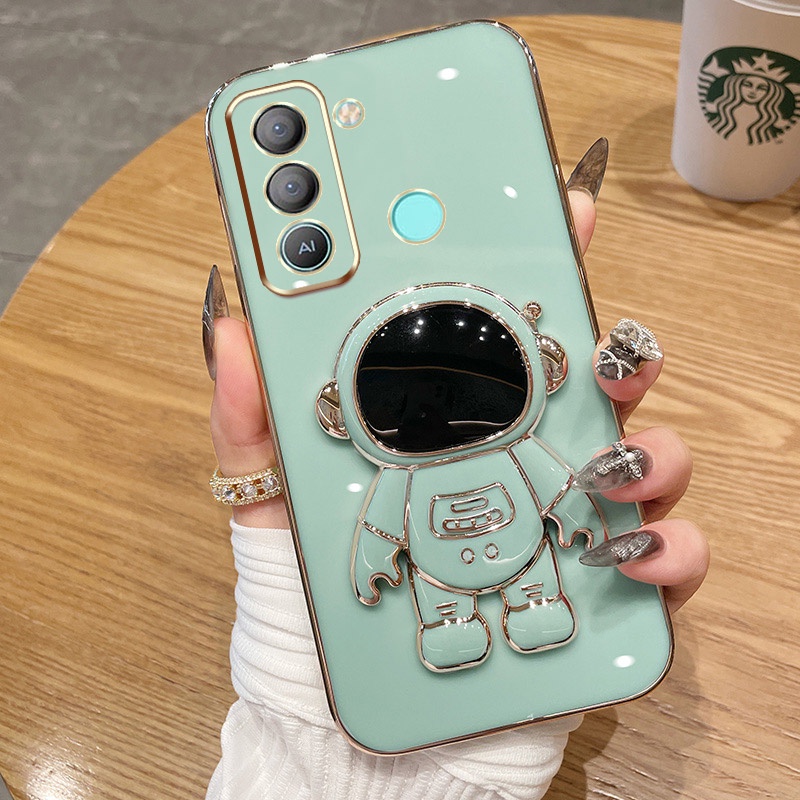 Casing Hp Tecno Pop 5lte BD4 BD4i BD4a Warna Permen Astronot Stand Deluxe Kamera Case