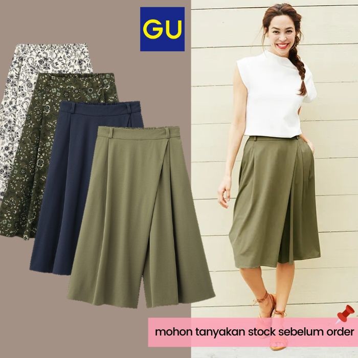 KULOT PENDEK UNIQLO GU WRAP GAUCHO CULOTTE PANTS PAKAIAN WANITA BAJU BRANDED MURAH