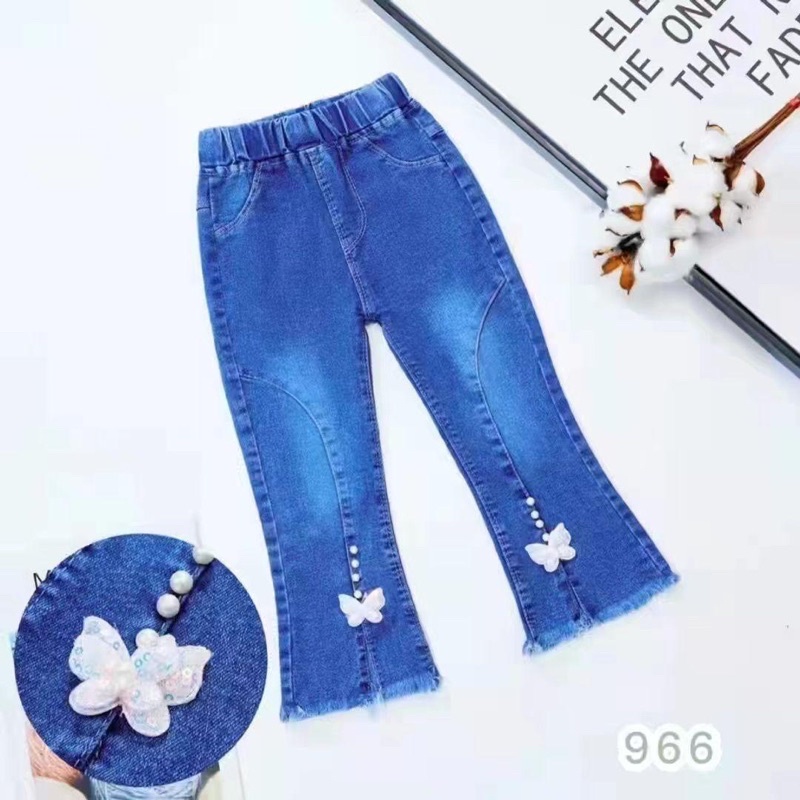 Celana levis import anak motif / celana karet levis premium / pants bulu fashion