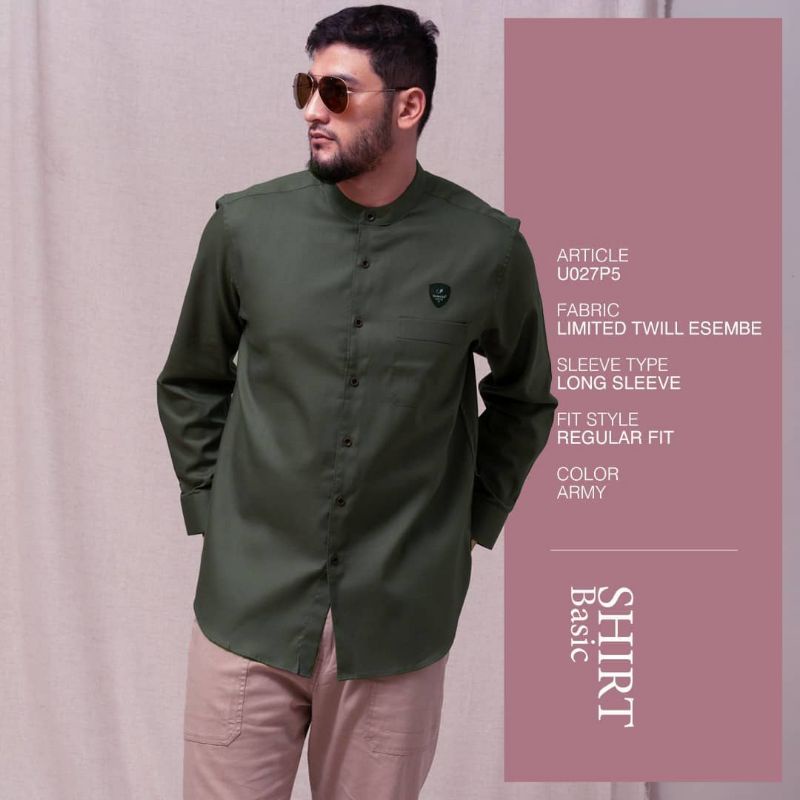 Samase Shirt Basic U 027 P - Army - Twill Esembe LTD - Lengan Panjang
