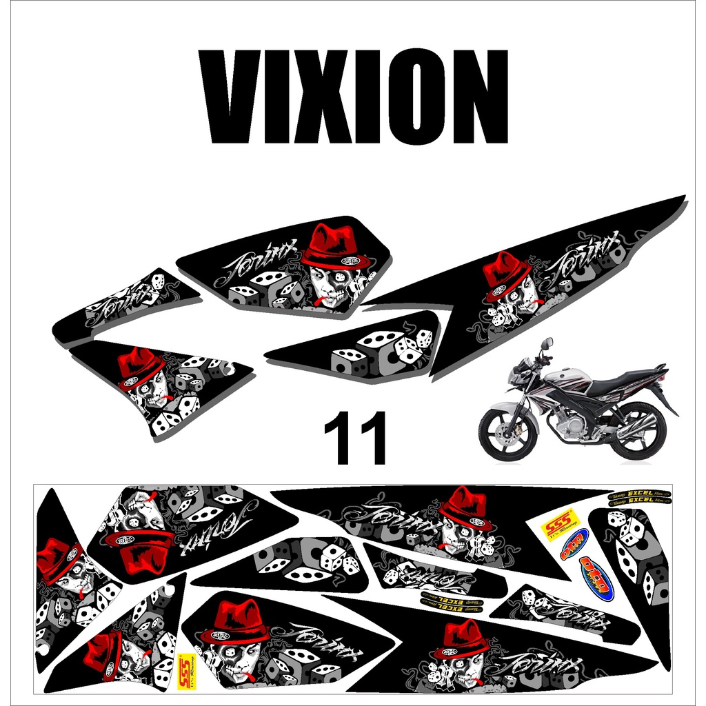(cod)  VIXION OLD. Sticker Stiker Striping Lis Variasi Vixion Old Murah Desain DS OLD - 11