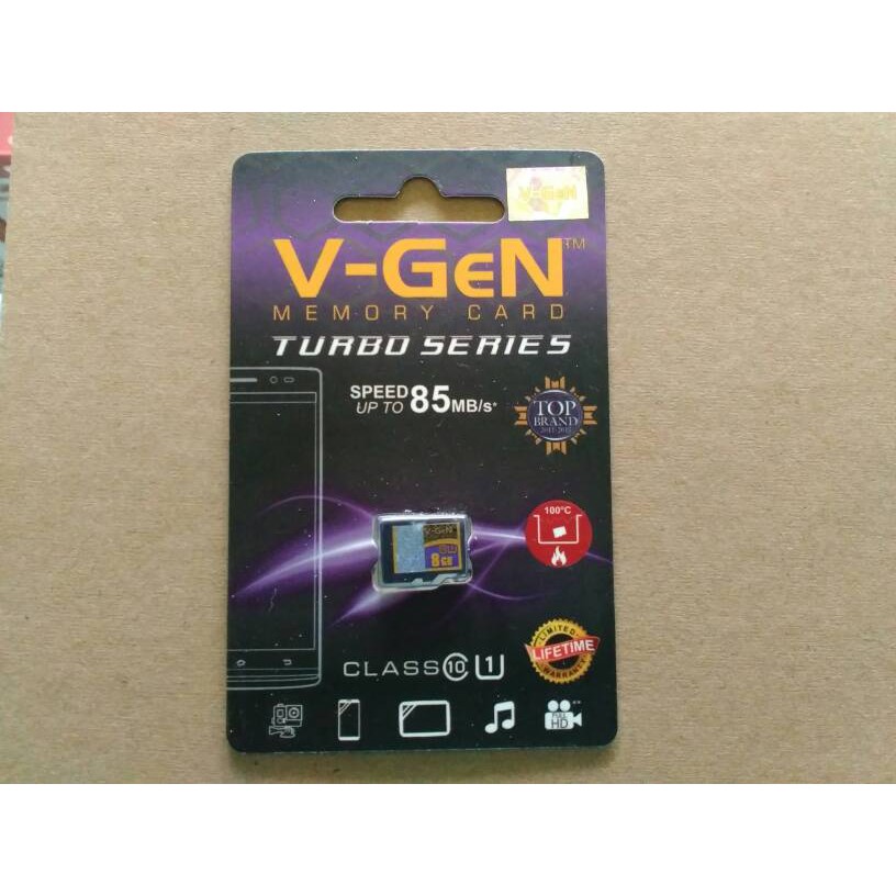 Memory Card Micro SD V-Gen Turbo 8gb Original Garansi Resmi