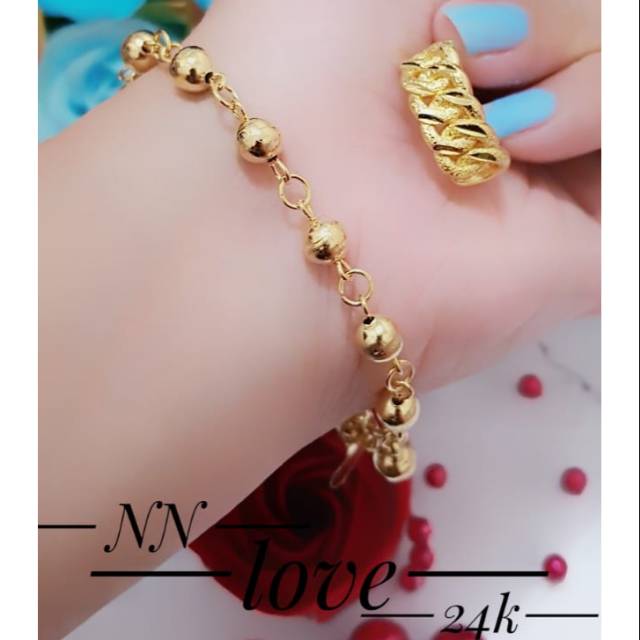 Gelang tangan dewasa lapis emas 24k