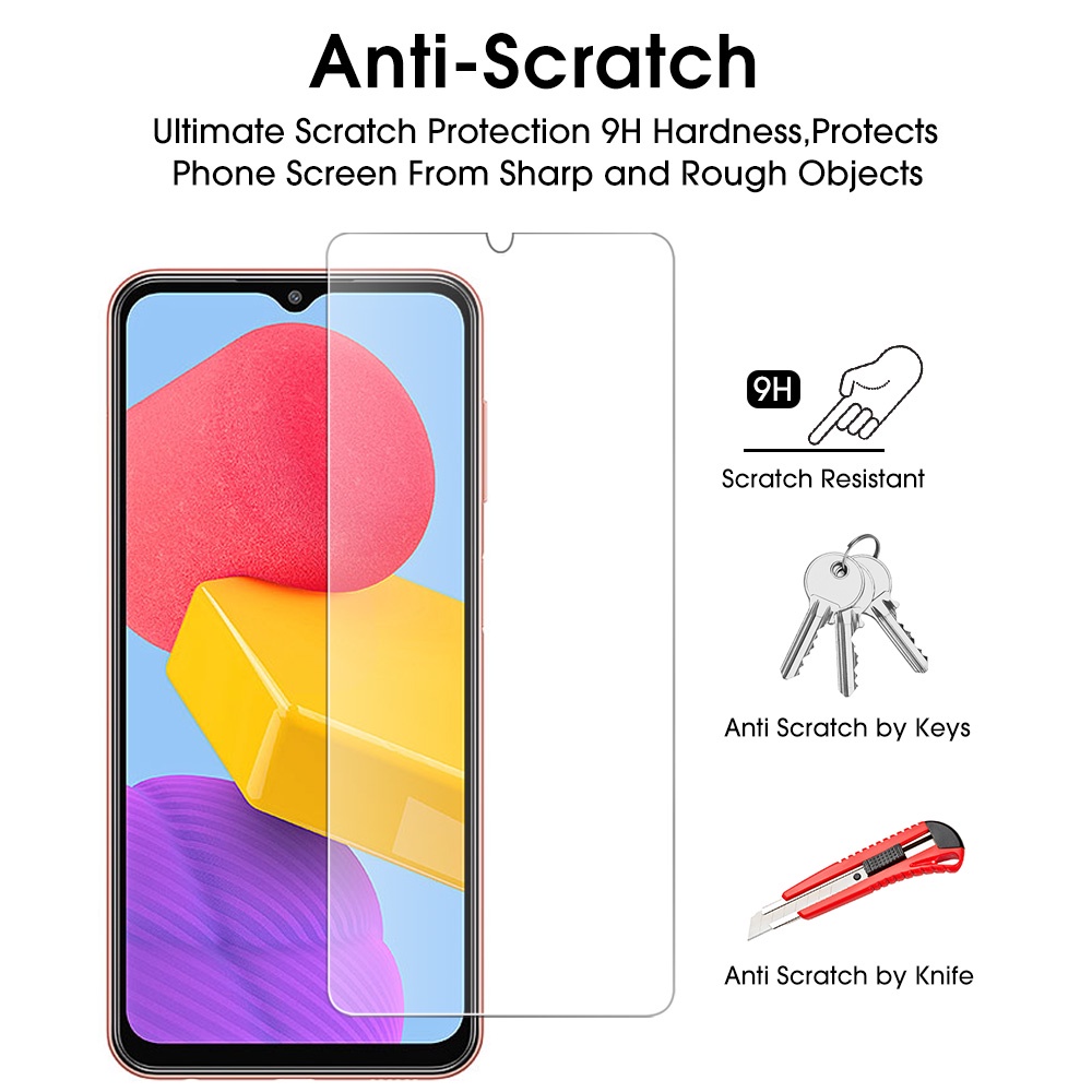 Pelindung Layar Tempered Glass HD Transparan Anti Sidik Jari Untuk Samsung Galaxy M13