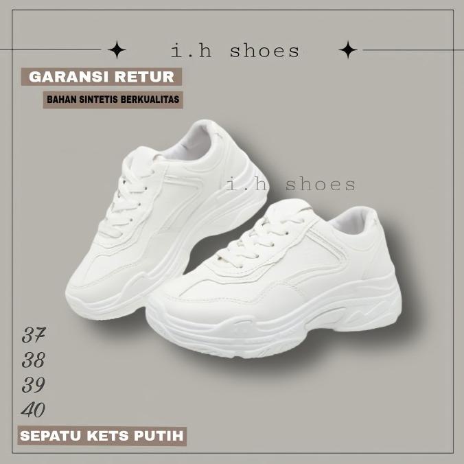 Sepatu kets pria wanita putih polos Sepatu ket cats sneakers terbaru