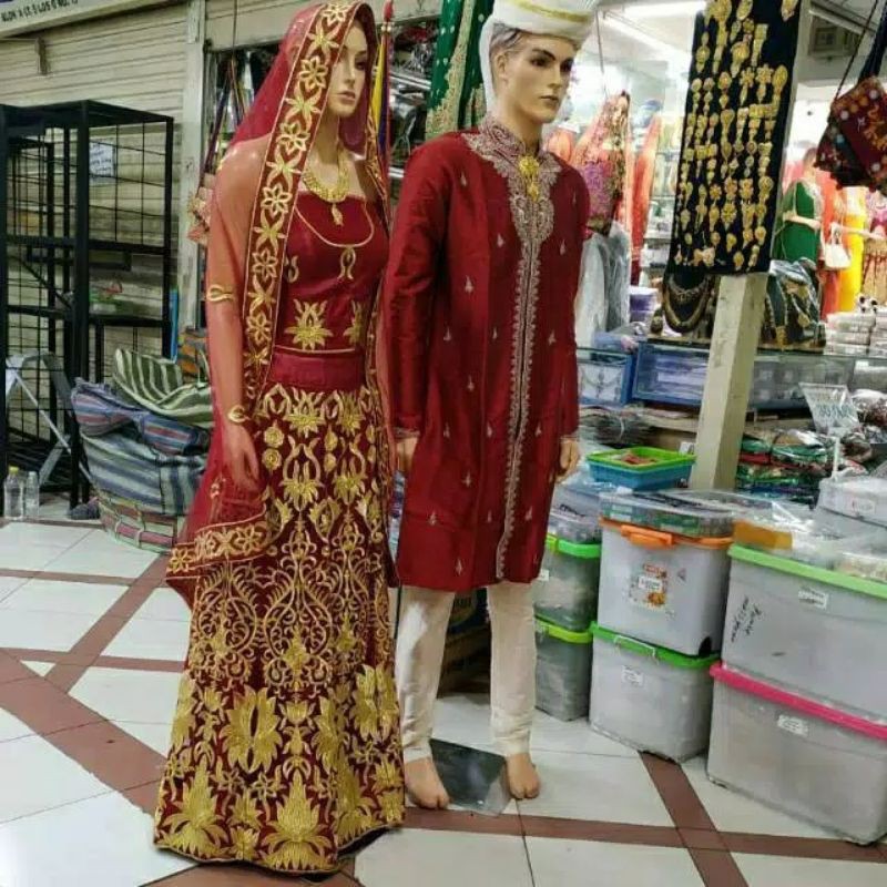 baju couple nikahan jodha wedding sepasang pengantin merah nikahan jodha akbar uttaran bollywood