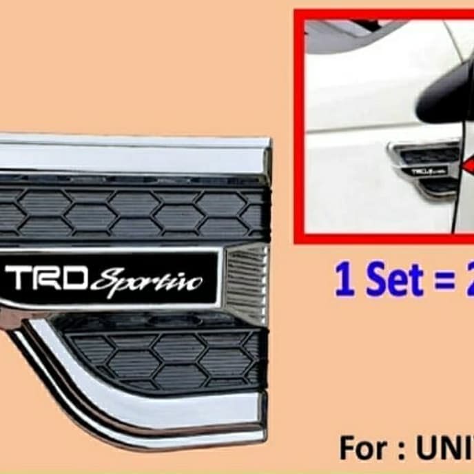 Side vent sideventilator air flow samping logo TRD SPORTIVO chrome hitam kombinasi toyota universal