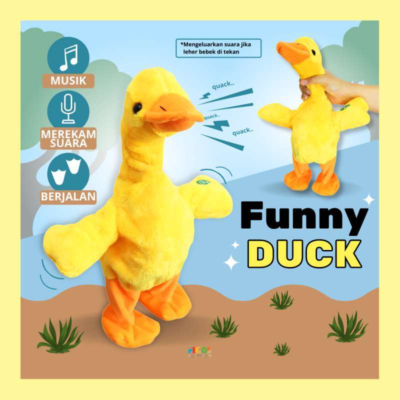 Mainan Boneka Funny Duck Bebek Musik Mainan Bebek Dancing Duck Bebek Goyang Anak