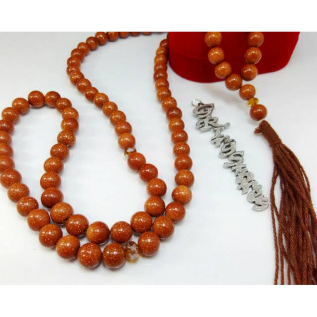 PROMO  tasbih batu pasir emas natural