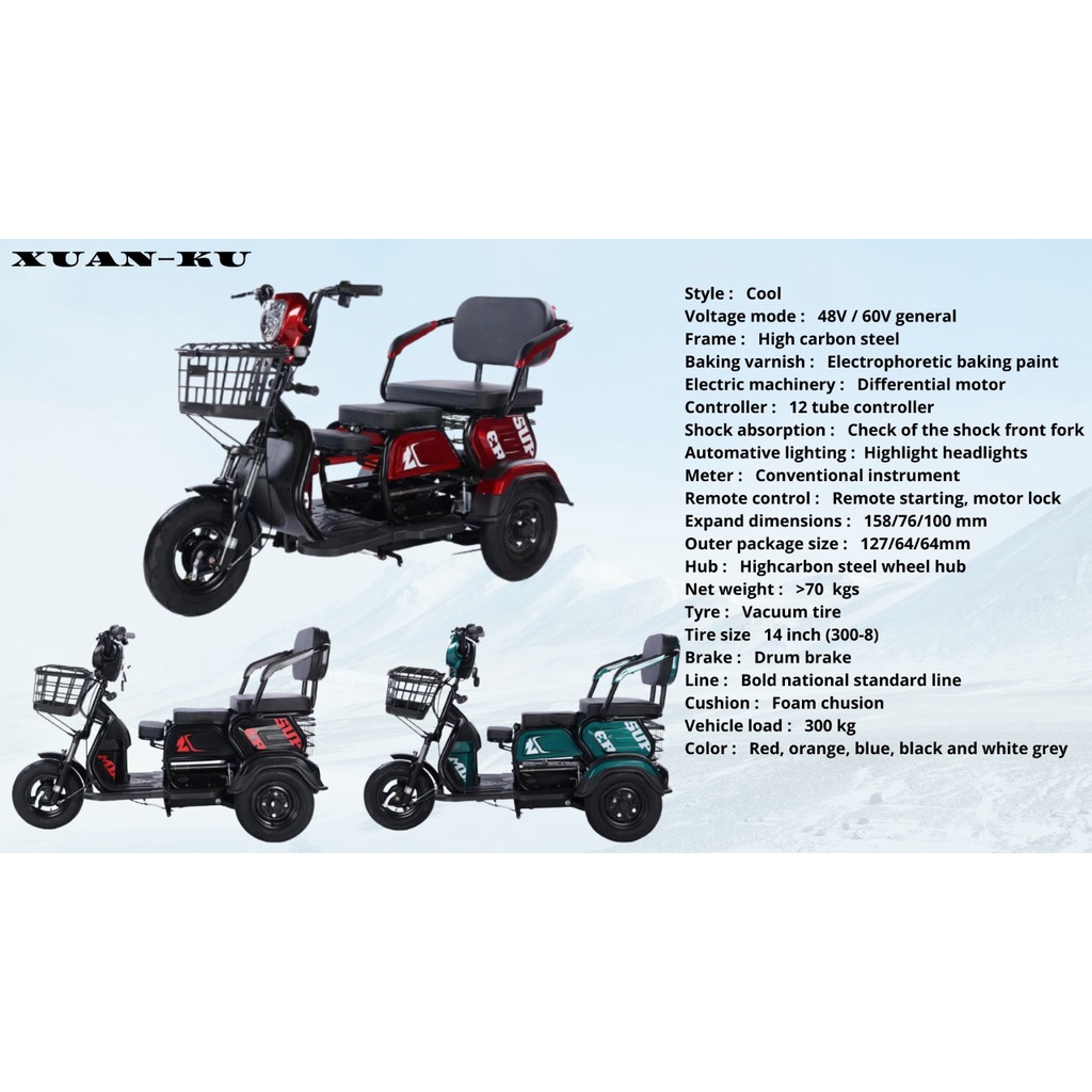 XUAN KU-X-13 SCOOTER RODA 3
