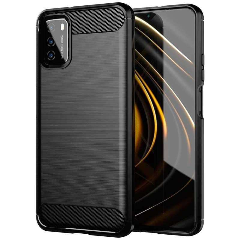 XIAOMI POCOPHONE POCO M5S M3 POCO M3 PRO POCO F3 CASE SOFT IPAKY CARBON SILIKON HITAM KARBON CASING 