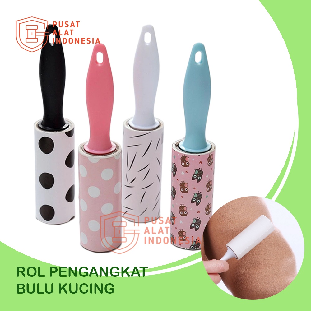 ROLL PENGANGKAT BULU KUCING STICKY ROLLER MINI PEMBERSIH DEBU PAKAIAN U191 ISOLASI ROL KOTORAN RAMBUT ANJING HEWAN YANG MENEMPEL KAIN BONUS ISI ULANG REFILL LINT