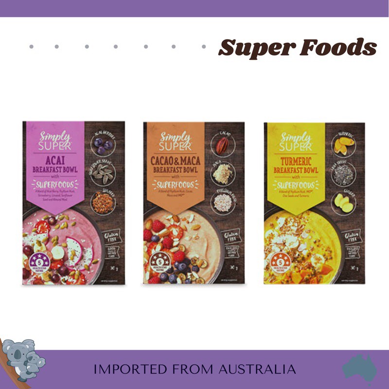 SIMPLY SUPER ACAI BERRY, CACAO MACA, TURMERC, DIET FOOD / BODY, 30 gram  BUILDER FOOD