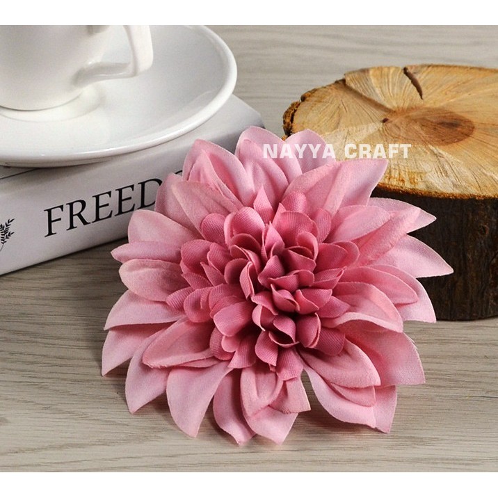 Bunga Dahlia Artificial 10.5 Cm Kepala Bunga Artificial Dekorasi Bahan Kain Non Tangkai Peony Mawar-2