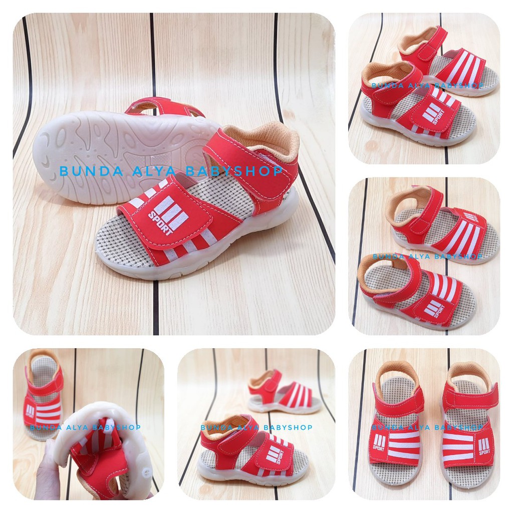 Sendal Anak Laki Laki Umur 1 2 3 4 Tahun MERAH Alas Karet - Sandal Anak Cowok Anti Licin SIze 22 - 30 ANti Licin