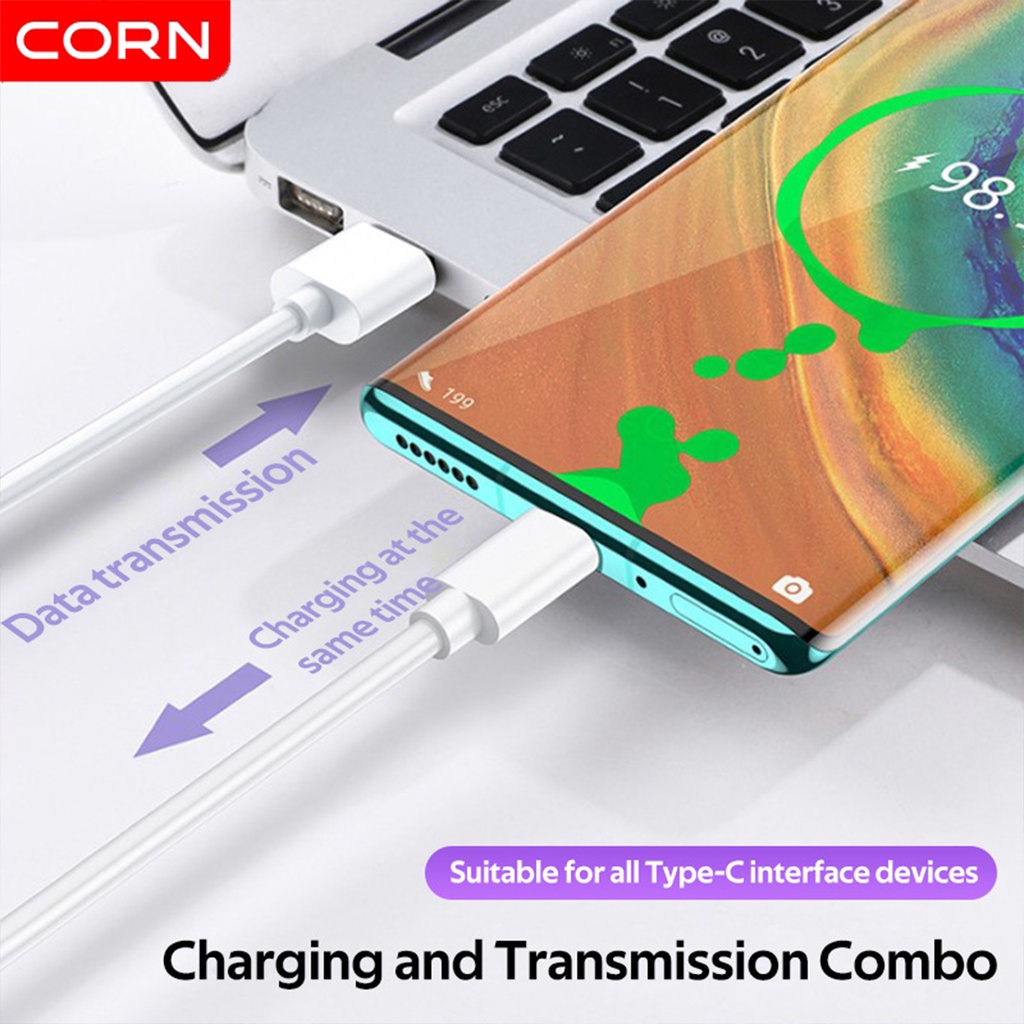 【Original】CORN Kabel Data 65W  Type-C to Type-C Fast Charge PD Quick Charge QC3.0A 1.2M TPE Kabel  untuk oppo vivo samsung