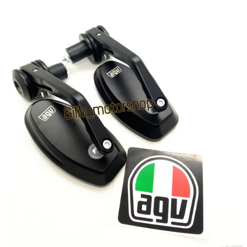 Spion AGV Jalu Oval SH -5001 Mirror putih-biru Universal Motor Nmax Lexi Aerox Scoopy Vario dll