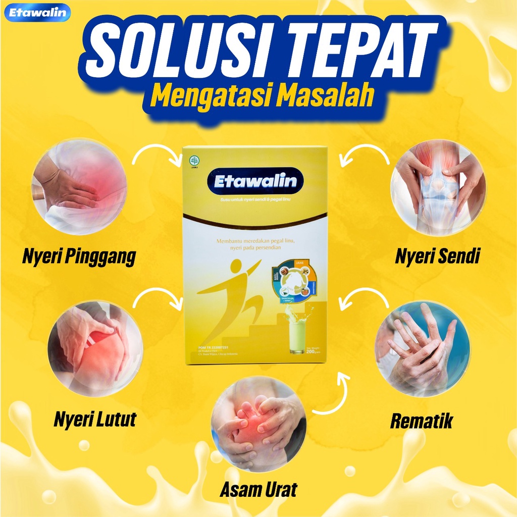 Etawalin – Susu Kambing Etawa Atasi Nyeri Sendi  Susu Anti Asam Urat Rematik  Tingkatkan Kepadatan &amp; Kesehatan Tulang Sendi Atasi Nyeri Sendi &amp; Osteoporosis Reumatik Cocok Untuk Lansia