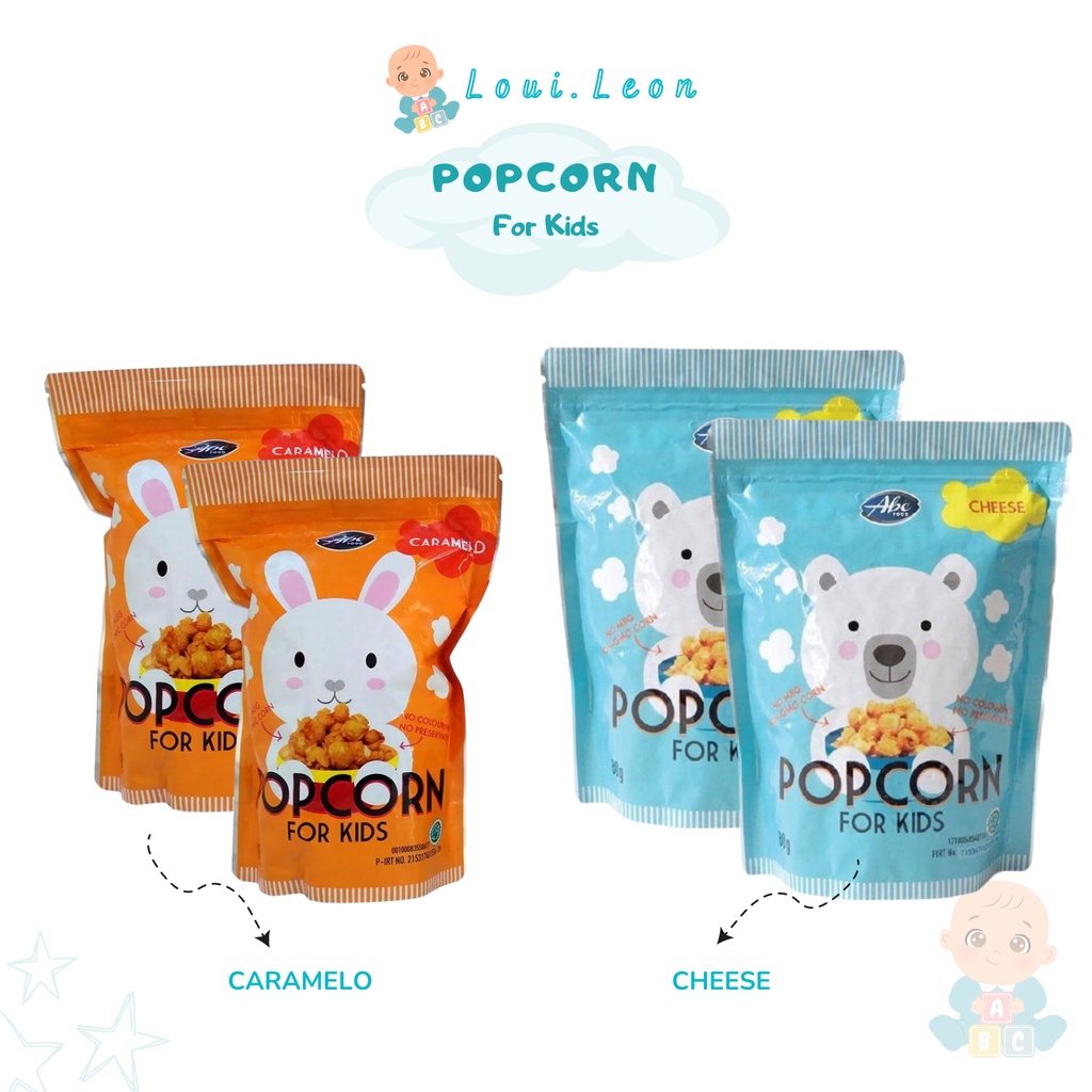 

ABE FOOD Popcorn For Kids 80g - Snack Sehat Popcorn Anak - Cemilan Jagung Caramel - Non GMO Corn Camilan Anak