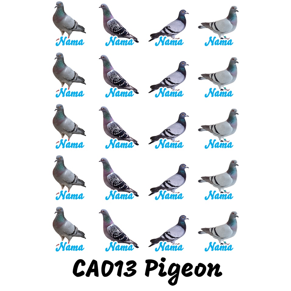 

Sticker Nama Cutting Label Waterproof Tahan Air Pigeon (CA013)