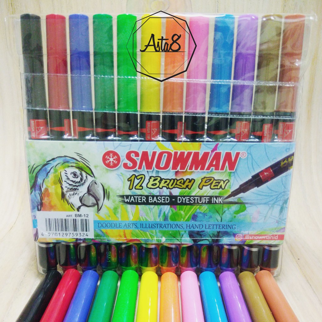 

SNOWMAN BRUSH PEN 12 COLORS SET