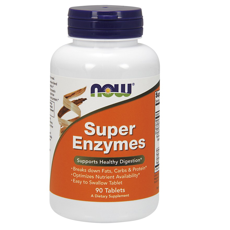 Now Foods Super Enzymes 90 Tabs Now Enzim Membantu Pencernaan, Diet