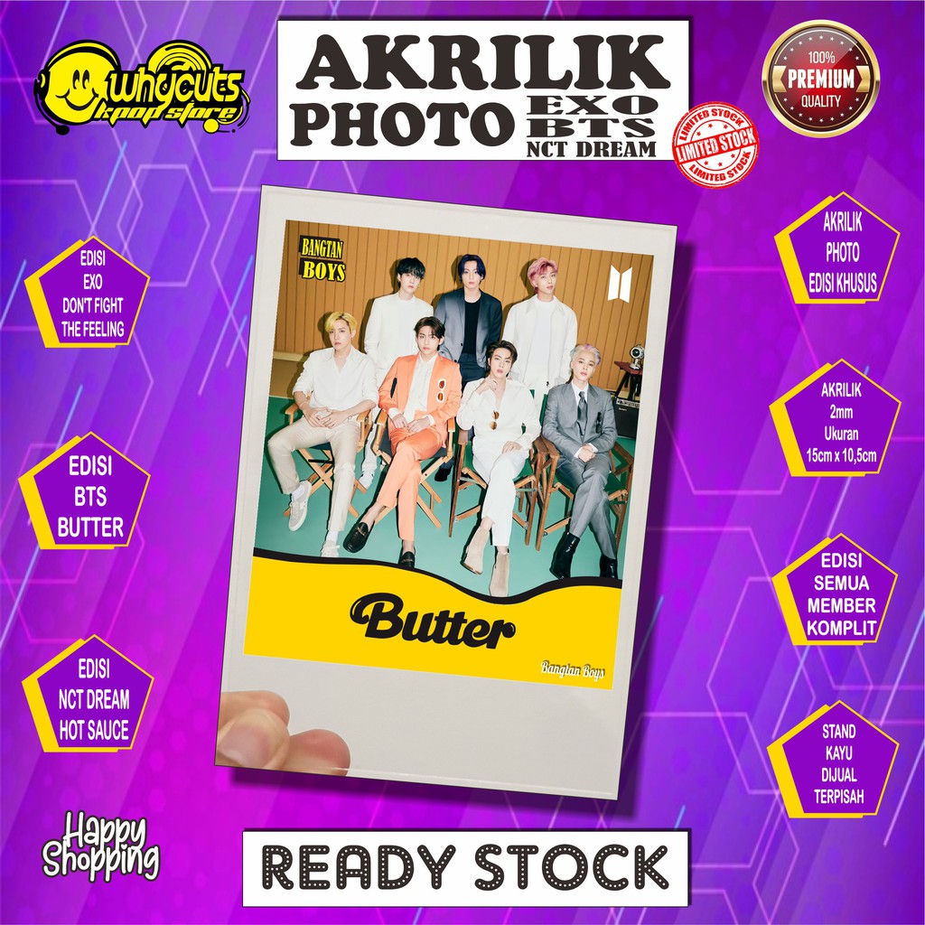 [BACA DESKRIPSI PRODUK]AKRILIK PHOTO EDISI BTS BUTTER  ( READY STOK )