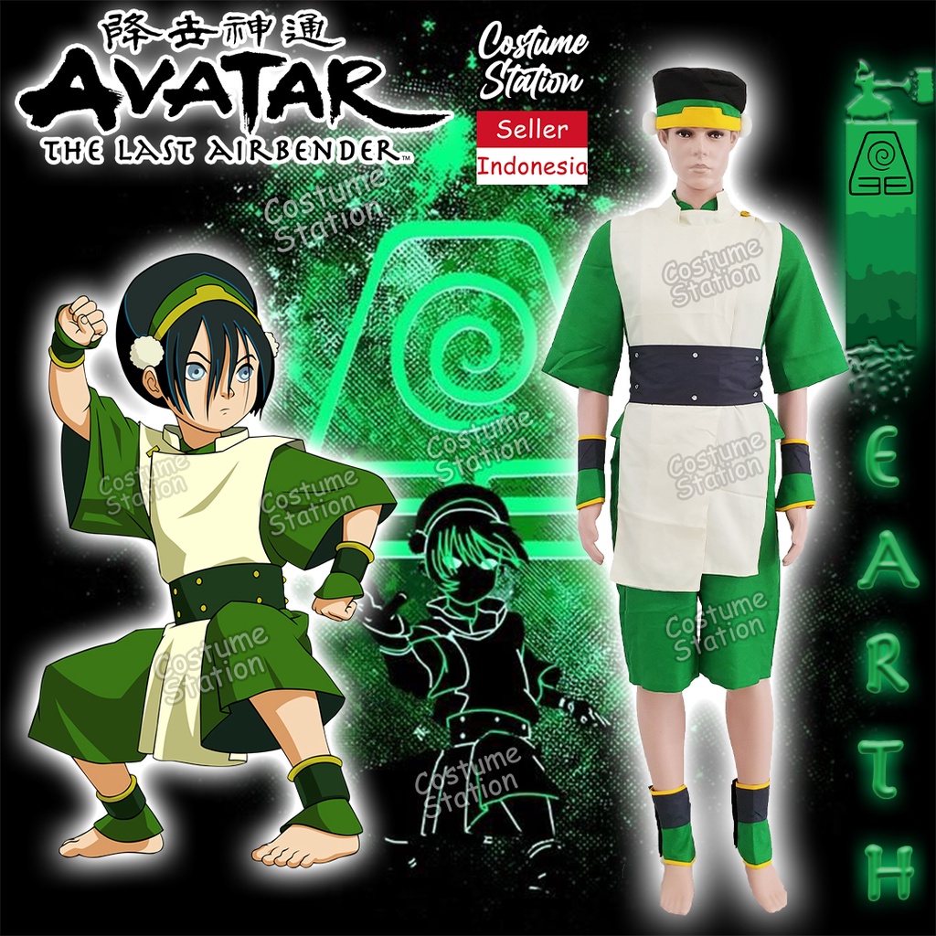 Kostum Toph Avatar The Last Airbender / Costume Earth Bender dewasa