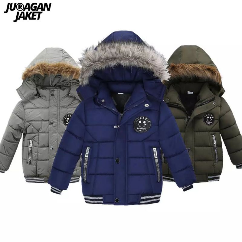 Jaket winter anak laki-laki/perempuan bulu tebal hangat new trend 01