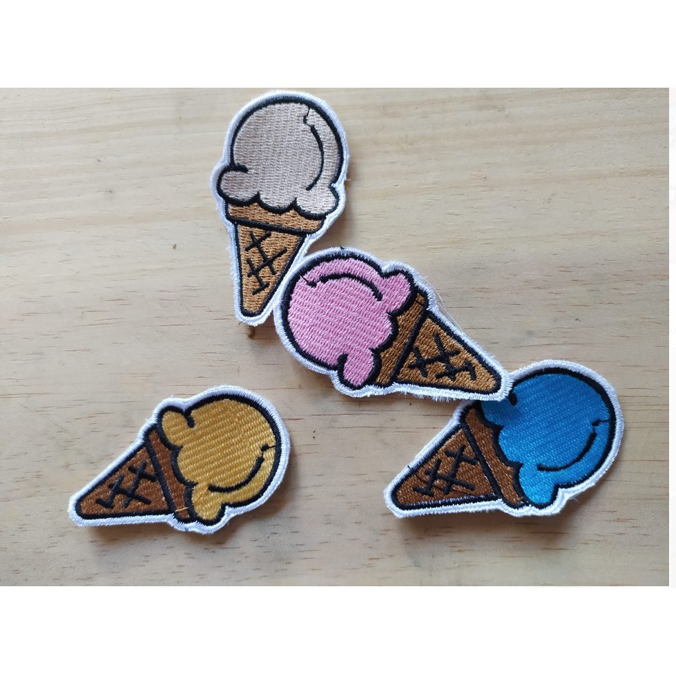 Patch Bordir ICE CREAM /Patch bordir lucu