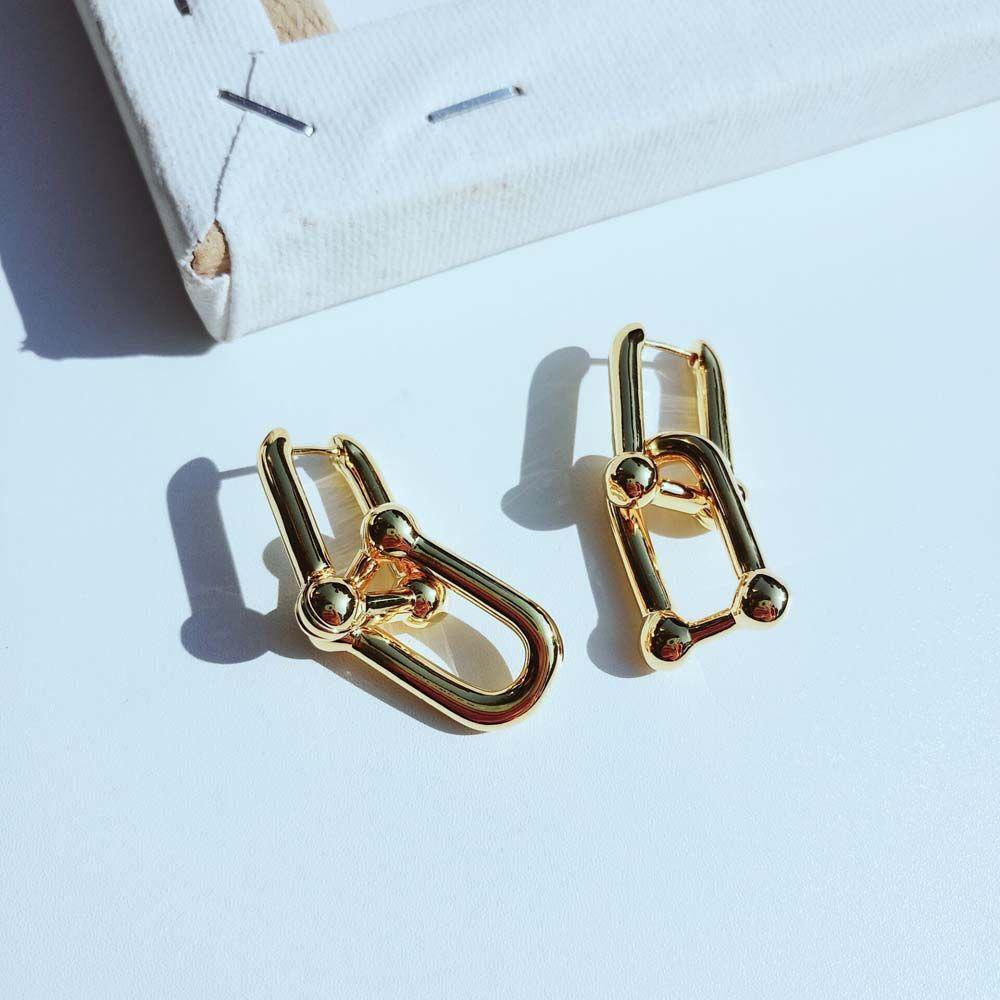 Needway  Drop Earrings Pesta Punk Dilepas Bentuk U Bahan Alloy Lock Perhiasan