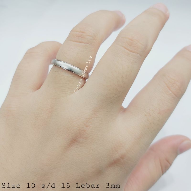 Cincin Perak Silver Asli 925 Lapis Emas Putih Model Couple Tunangan Dove - Cincin Pria Wanita Anti Karat