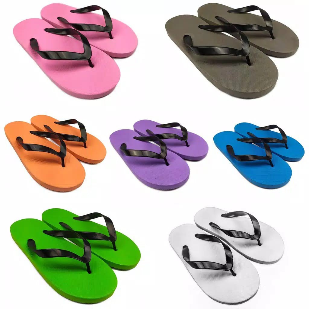 [Checkout Rp100] Factory Outlet Sandal Jepit Polos Sendal Spon Pria Casual Warna Random Wudhu Wudu M