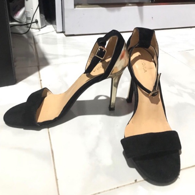 Zalora black & gold heels
