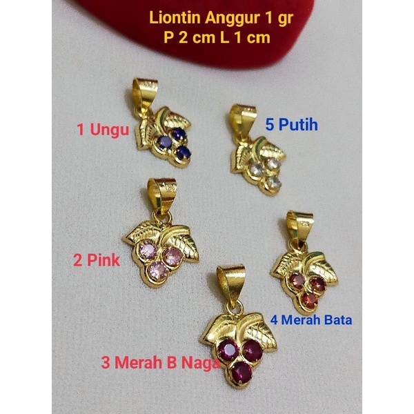 Liontin Anggur Perak 925 Lapisan Emas 24K