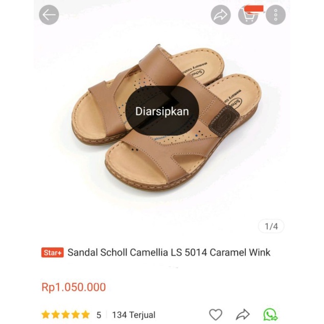 [NEW] Sandal SCHOLL Memory Cushion - Camellia LS 5014, Caramel Wink, Size 40 | Sandal Kesehatan Kuli