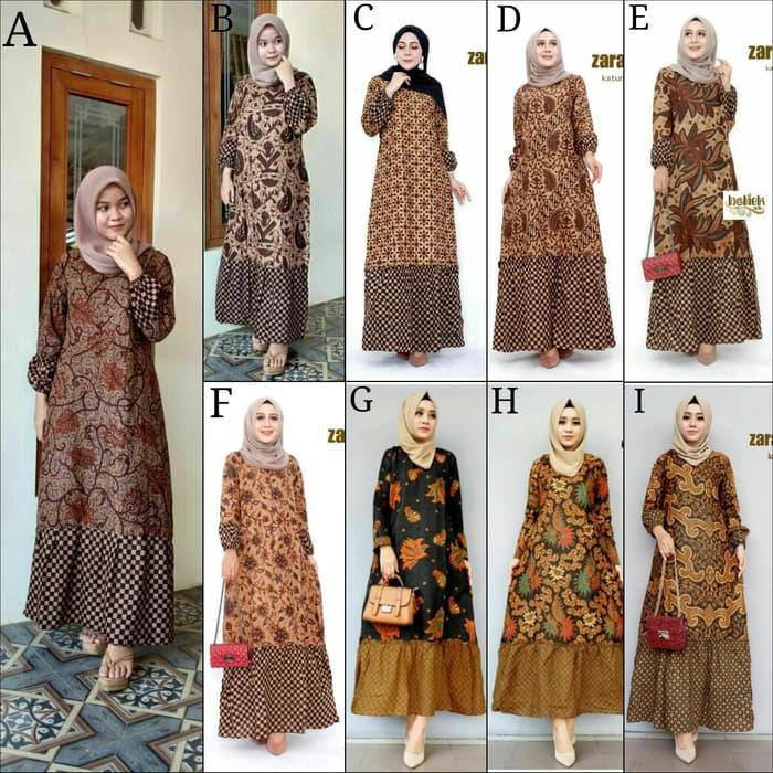 Bw0 Gamis Batik / Gamis Zara / Dress Batik / Geser Ya