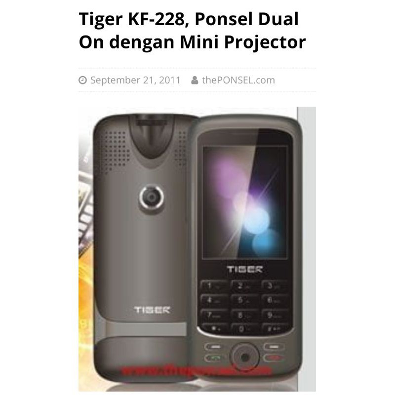 Tiger kf-228, hp jadul, hp china