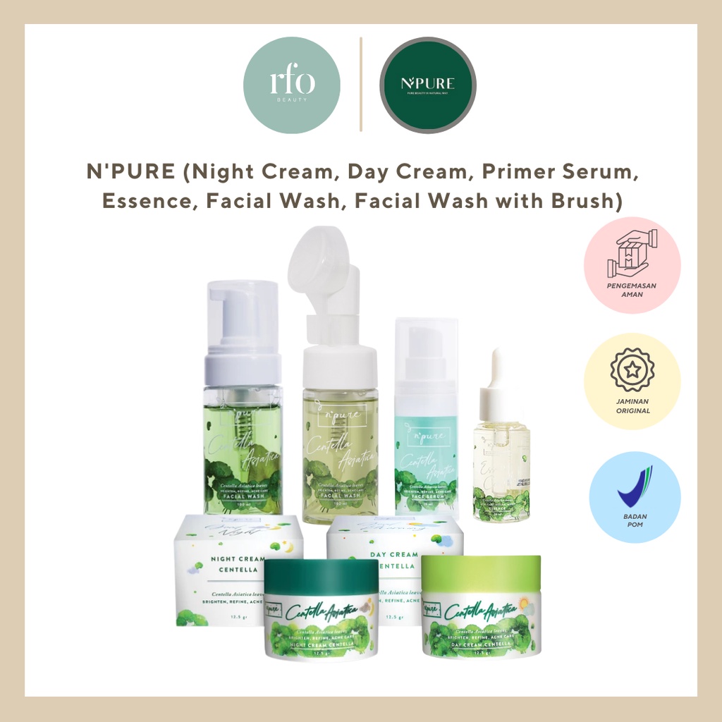 N'PURE Cica Series (Wash,Toner, Essence,Day Cream, Night Cream, Primer Serum)