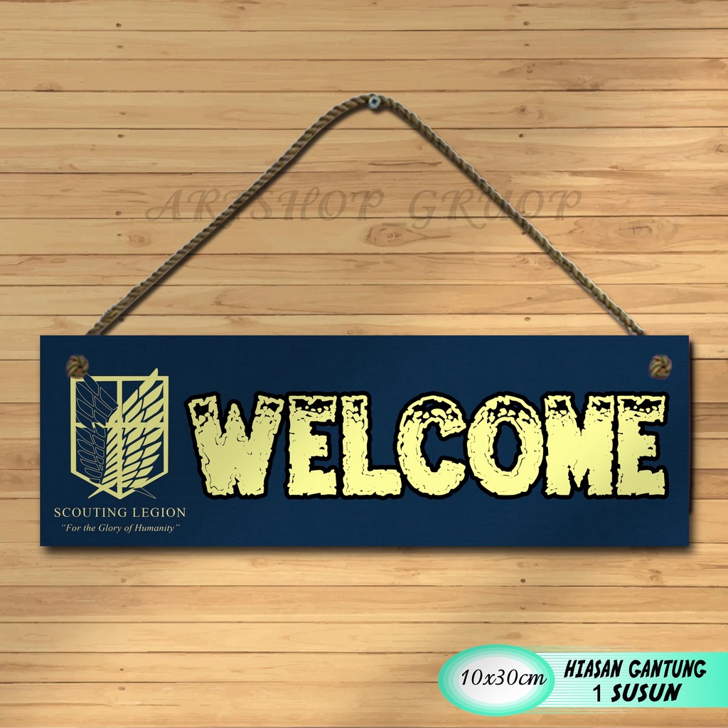 Hiasan dinding pintu pajangan pintu ANIME ATTACK ON TITAN shabby walldecor poster kayu walldecor