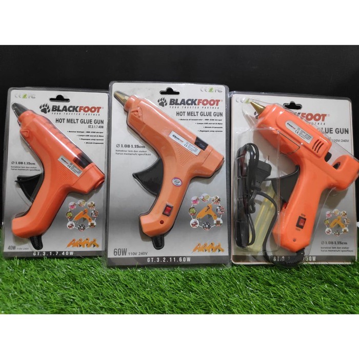 Glue Gun Hot Melt BLACKFOOT Lem Tembak Besar 40 60 100 Watt 240V