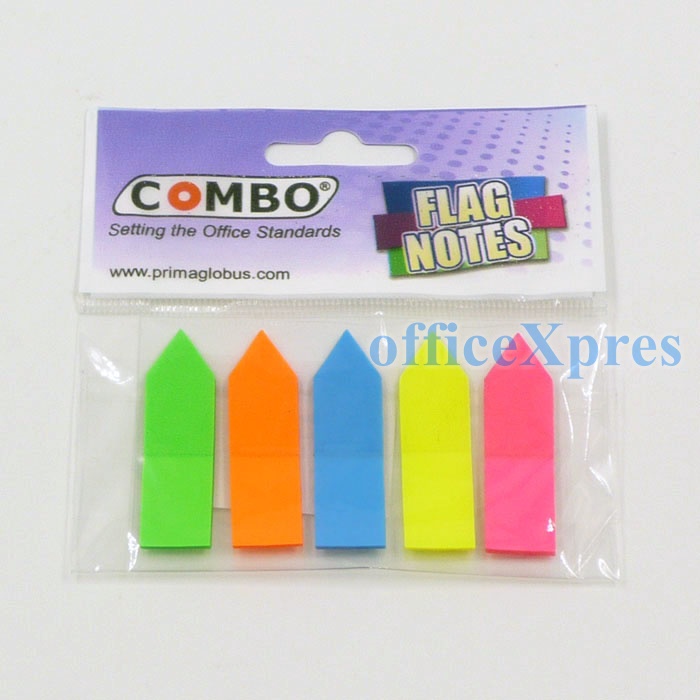 Combo Sticky Notes / Memo SNT 653 AN (Neon) (1.5 x 2”) / Memo Tempel / Post it / Index Mark-584-5PE (1.8 x 0.5”)