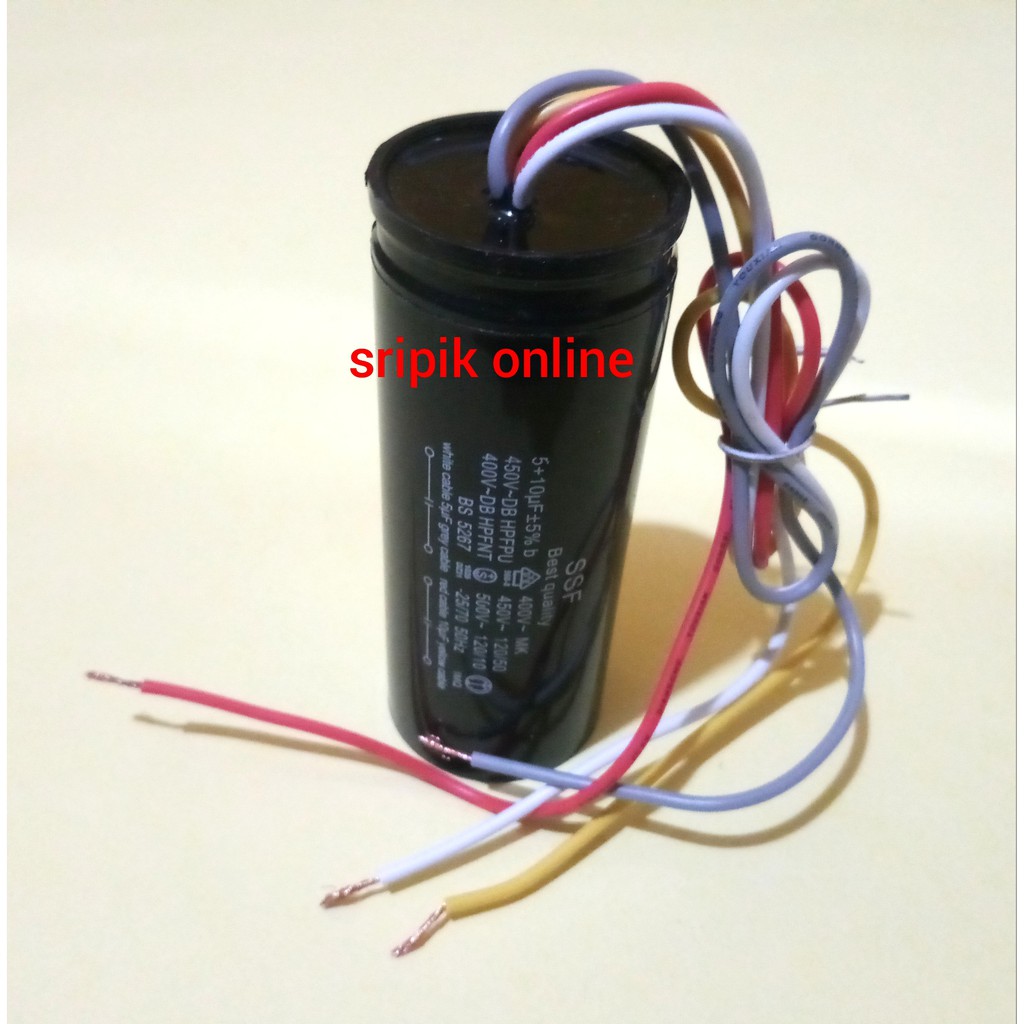 capasitor kapasitor mesin cuci double 5+10 uF 450V