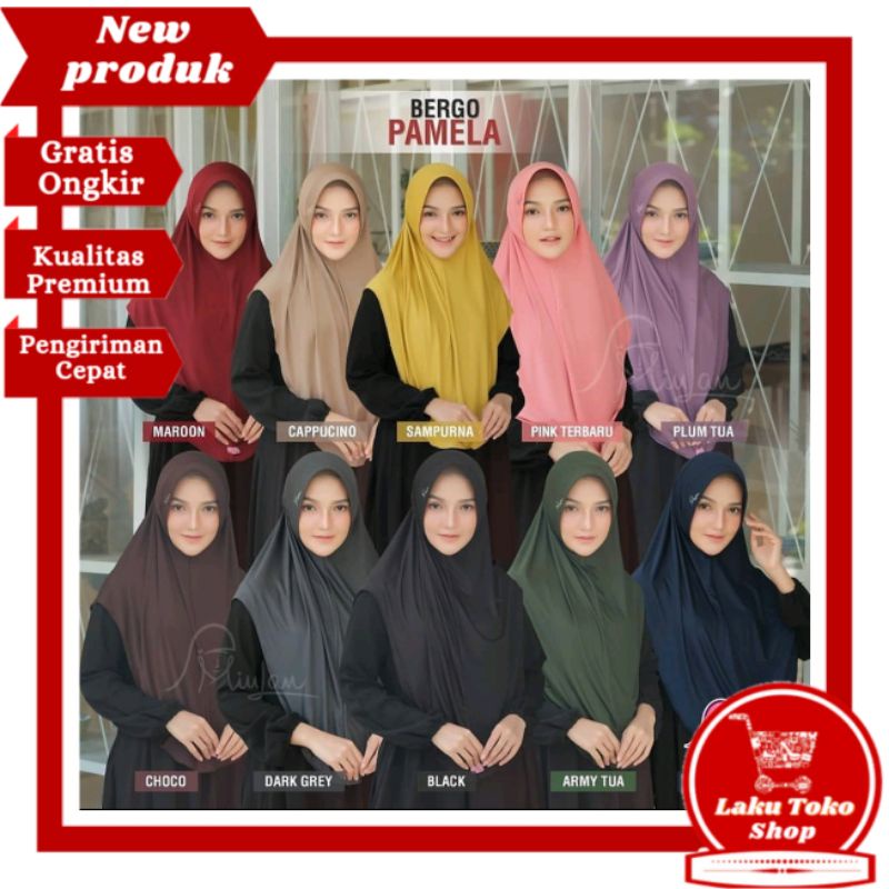 [LK] BERGO PAMELA PINGUIN JERSY HIJAB SPORT HIJAB OLAHRAGA / SPORT JUMBO / HIJAB SPORT MURAH / JILBA