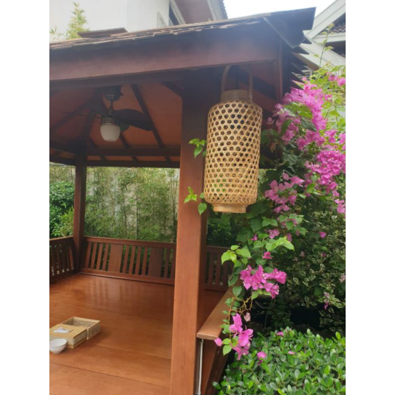 kap lampu toples panjang/lampu gantung cafe/lampu dekorasi/lampion bambu /lampu hias bambu