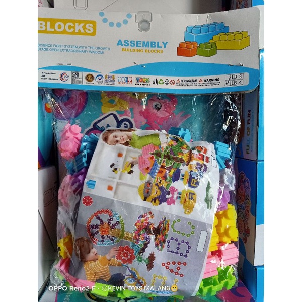 LB 4 mainan anak edukasi block isi banyak / mainan balok / ASSEMBLY BUILDING BLOCKS PUZZLE CREATIVE